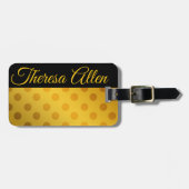 Personalisiertes schwarzes & goldenes Gepäckanhäng Gepäckanhänger (Vorderseite horizontal)