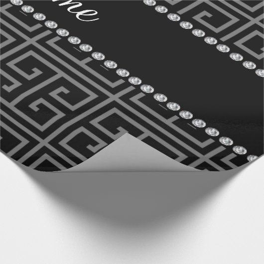 Personalisiertes schwarzes griechisches geschenkpapier (Ecke)