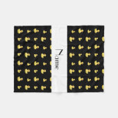 Personalisiertes schwarzes Gummientennamensmuster Fleecedecke (Vorderseite (Horizontal))