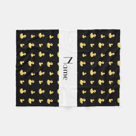 Personalisiertes schwarzes Gummientennamensmuster Fleecedecke (Vorderseite (Horizontal))