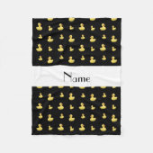 Personalisiertes schwarzes Gummientennamensmuster Fleecedecke (Vorderseite)