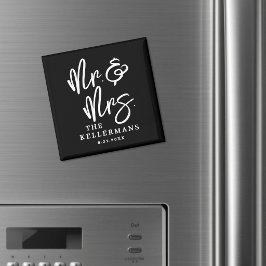 Personalisiertes schwarzes Hochzeitsgeschenk Magnet