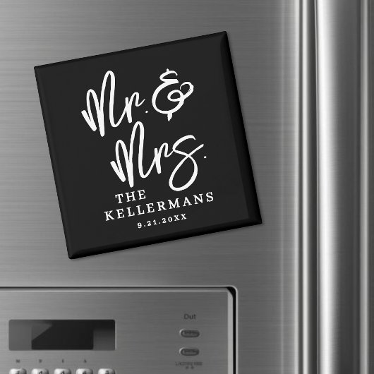 Personalisiertes schwarzes Hochzeitsgeschenk Magnet