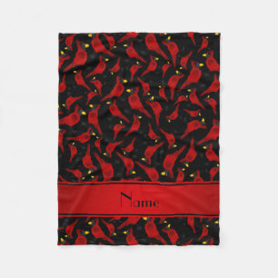 Personalisiertes schwarzes Kardinalsnamensmuster Fleecedecke