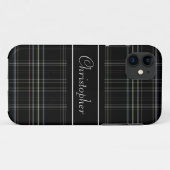 Personalisiertes schwarzes kariertes Case-Mate iPhone hülle (Rückseite (Horizontal))