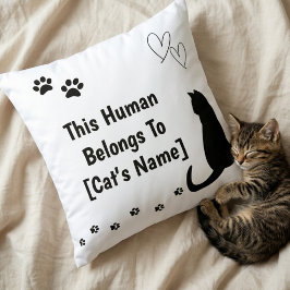 Personalisiertes schwarzes Katzenkissen Kissen
