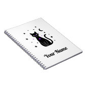 Personalisiertes schwarzes Katzennotizbuch Notizblock (Rechte Seite)
