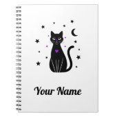 Personalisiertes schwarzes Katzennotizbuch Notizblock (Vorderseite)