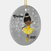 Personalisiertes Schwarzes Kleines Girl Ballerina Keramik Ornament (Rechts)