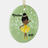 Personalisiertes Schwarzes Kleines Girl Ballerina Keramik Ornament (Rechts)