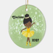 Personalisiertes Schwarzes Kleines Girl Ballerina Keramik Ornament (Links)