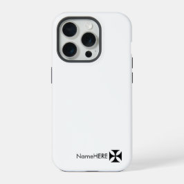 Personalisiertes Schwarzes Kreuz Kunst, Schwarz &  iPhone 15 Pro Hülle