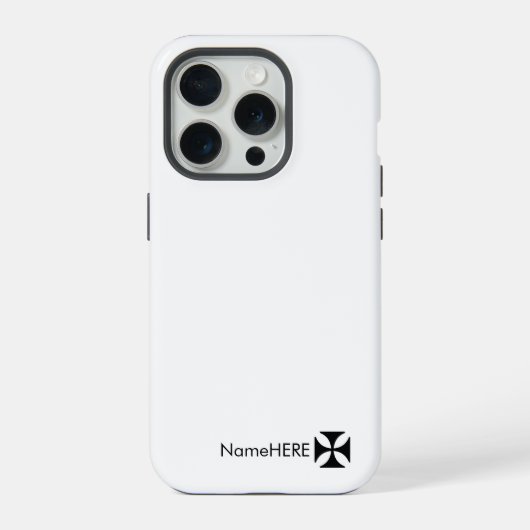 Personalisiertes Schwarzes Kreuz Kunst, Schwarz &  iPhone Hülle (Rückseite)