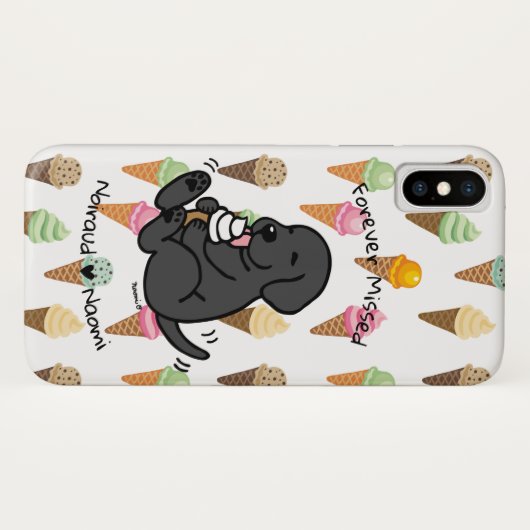 Personalisiertes schwarzes Labor Eiscreme-Cartoon Case-Mate iPhone Hülle (Rückseite (Horizontal))