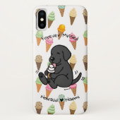 Personalisiertes schwarzes Labor Eiscreme-Cartoon Case-Mate iPhone Hülle (Rückseite)