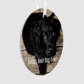 Personalisiertes schwarzes Labor Foto und Name des Ornament (Vorderseite)