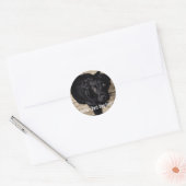 Personalisiertes schwarzes Labor Foto und Name des Runder Aufkleber (Umschlag)