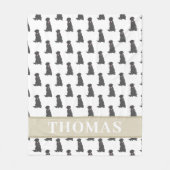 Personalisiertes schwarzes Labor Labrador, rosa un Fleecedecke (Vorderseite)