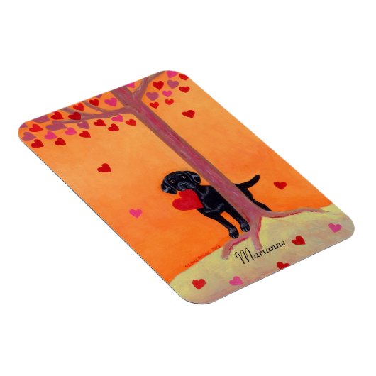 Personalisiertes Schwarzes Labrador Magnet (Rechte Seite)