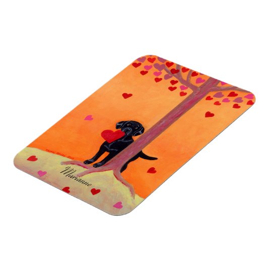 Personalisiertes Schwarzes Labrador Magnet (Linke Seite)