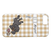Personalisiertes schwarzes Labrador und Krapfen Case-Mate iPhone Hülle (Rückseite (Horizontal))