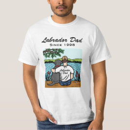 Personalisiertes schwarzes Labrador und Vater 2 T-Shirt