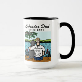 Personalisiertes schwarzes Labrador und Vater Tasse