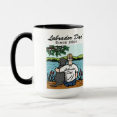 Personalisiertes schwarzes Labrador und Vater Tasse (Links)