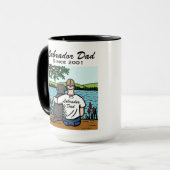 Personalisiertes schwarzes Labrador und Vater Tasse (Vorderseite Links)