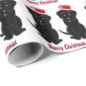 Personalisiertes schwarzes Labrador-Weihnachten Geschenkpapier (Rolleneckpunkt)
