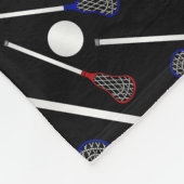 Personalisiertes schwarzes Lacrossenamensmuster Fleecedecke (Ecke)