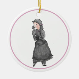 Personalisiertes Schwarzes Lamm Nutcracker Ballet Keramik Ornament
