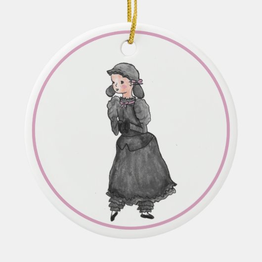 Personalisiertes Schwarzes Lamm Nutcracker Ballet  Keramik Ornament (Vorne)