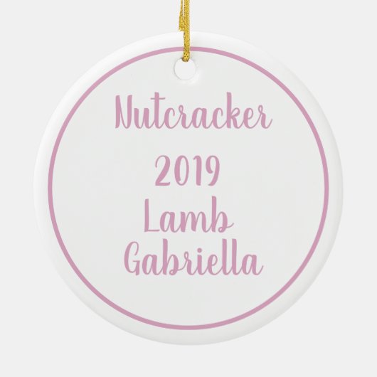 Personalisiertes Schwarzes Lamm Nutcracker Ballet Keramik Ornament (Hinten)