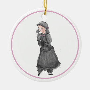 Personalisiertes Schwarzes Lamm Nutcracker Ballett Keramik Ornament