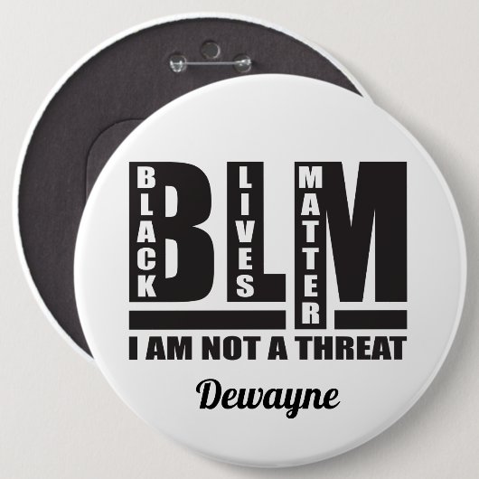 Personalisiertes Schwarzes Leben Button (Vorne & Hinten)