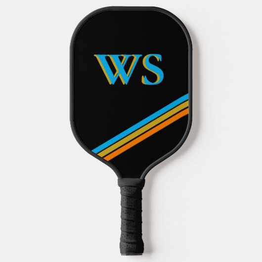 Personalisiertes schwarzes Leder Pickleball Schläger (Vorderseite)