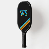 Personalisiertes schwarzes Leder Pickleball Schläger (Links)