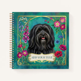 Personalisiertes schwarzes Lhasa Apso-Notizbuch Notizblock