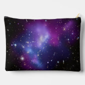 Personalisiertes Schwarzes Lila Galaxy Celestial F Zubehörtasche (Rückseite)