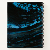 Personalisiertes Schwarzes Marmor-Sketchbook Notizblock (Rückseite)