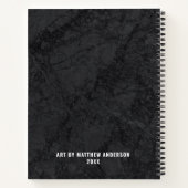 Personalisiertes schwarzes Marmorskizze - Ihr Name Notizblock (Rückseite)