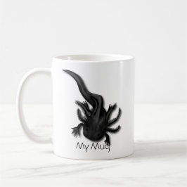 Personalisiertes Schwarzes Melanoid Axolotl Art Kaffeetasse