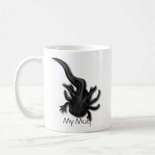 Personalisiertes Schwarzes Melanoid Axolotl Art Kaffeetasse