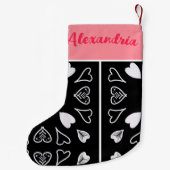 Personalisiertes Schwarzes Mittelröschen Kleiner Weihnachtsstrumpf (Rückseite)