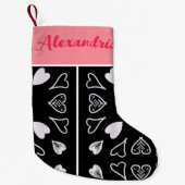 Personalisiertes Schwarzes Mittelröschen Kleiner Weihnachtsstrumpf (Vorderseite)