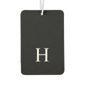 Personalisiertes schwarzes Monogramm Autolufterfrischer (Rückseite)