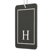 Personalisiertes schwarzes Monogramm Autolufterfrischer (Links)