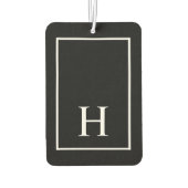 Personalisiertes schwarzes Monogramm Autolufterfrischer (Rückseite)