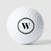 Personalisiertes, schwarzes Monogramm Golfball (Vorderseite)